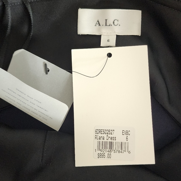 A.L.C. Alana Black and Navy Midi Dress - Picture 13 of 14